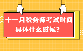 十一月税务师考试时间具体什么时候？