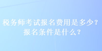 税务师考试报名费用是多少？报名条件是什么？