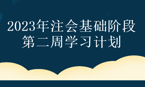 【第二周】奋力一搏 只为梦想！注会2023年基础阶段备考周计划