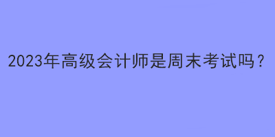 2023年高级会计师是周末考试吗？