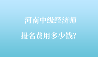 河南中级经济师报名费用多少钱？