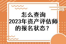 怎么查询2023年资产评估师的报名状态？