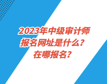 2023年中级审计师报名网址是什么？在哪报名？