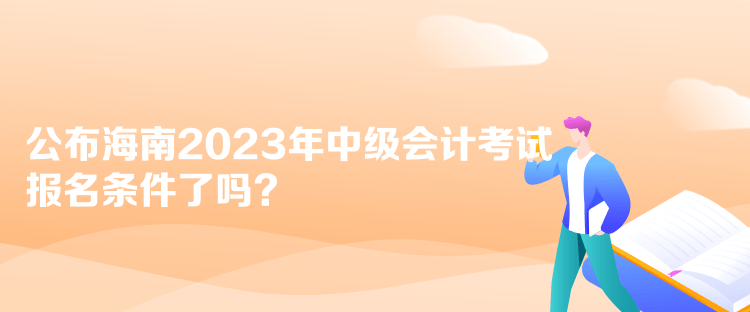 公布海南2023年中级会计考试报名条件了吗？