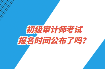 初级审计师考试报名时间公布了吗？