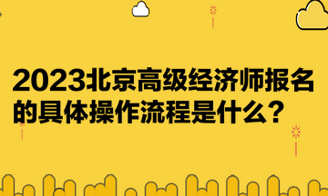 2023北京高级经济师报名的具体操作流程是什么？