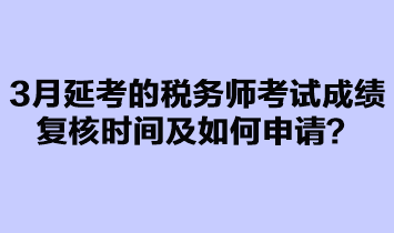 3月延考的税务师考试成绩复核如何申请？