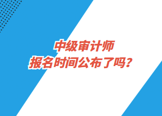 中级审计师报名时间公布了吗？