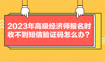 2023年高级经济师报名时收不到短信验证码怎么办？