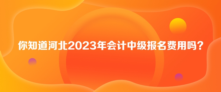 你知道河北2023年会计中级报名费用吗？