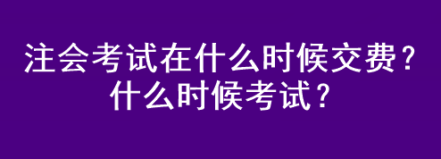 注会考试在什么时候交费？什么时候考试？