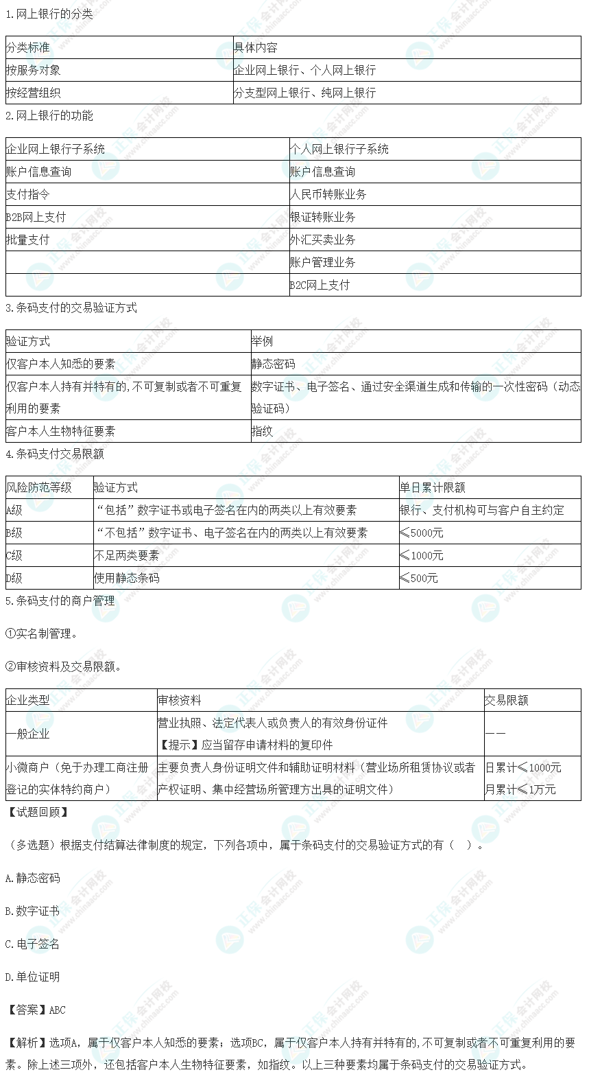 2023年《经济法基础》高频考点：银行电子支付