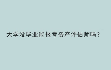 大学没毕业能报考资产评估师吗？