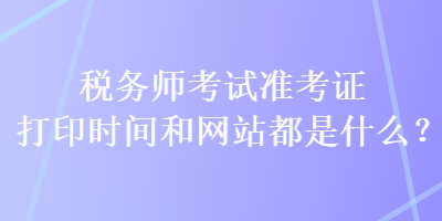 税务师考试准考证打印时间和网站都是什么？