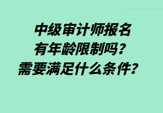 中级审计师报名有年龄限制吗？需要满足什么条件？