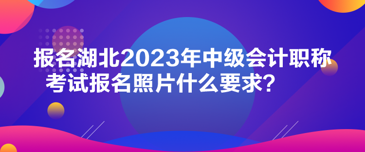 报名湖北2023年中级会计职称考试报名照片什么要求？