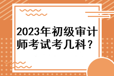 2023年初级审计师考试考几科？