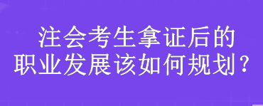 注会考生：拿证后的职业发展该如何规划？