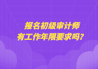 报名初级审计师有工作年限要求吗？