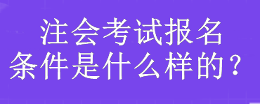 注会考试报名条件是什么样的？