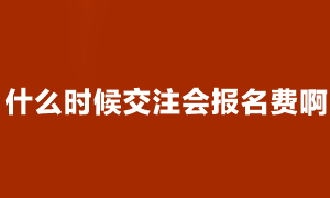 注会考试报名之后什么时候交费啊？