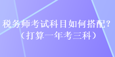 税务师考试科目如何搭配？（打算一年考三科）