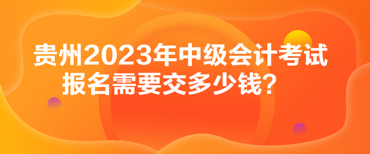 贵州2023年中级会计考试报名需要交多少钱？