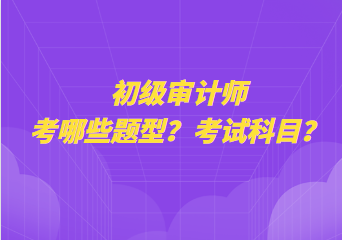 初级审计师考哪些题型？考试科目？