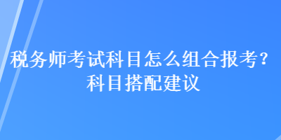 税务师考试科目怎么组合报考？科目搭配建议