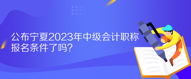 公布宁夏2023年中级会计职称报名条件了吗？