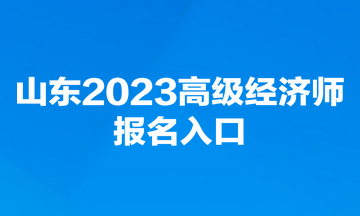 山东2023高级经济师报名入口