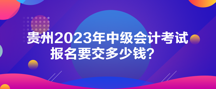 贵州2023年中级会计考试报名要交多少钱？