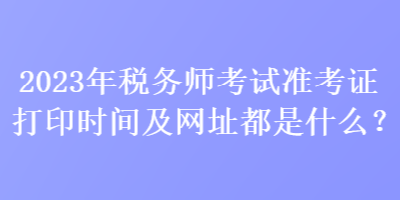 2023年税务师考试准考证打印时间及网址都是什么？