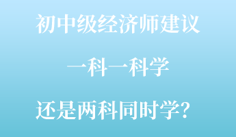 初中级经济师建议一科一科学 还是两科同时学？