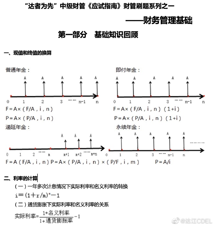 【达者为先】5月12日19时达江中级财务管理应试指南刷题直播