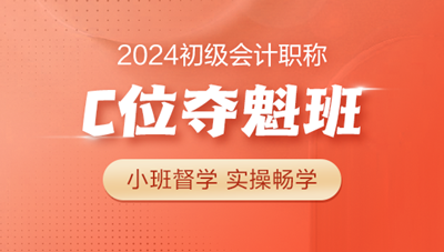 2024年初级会计C位夺魁班 小班督学 实操上岗 购课即赠官方教材