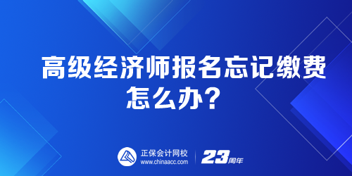 高级经济师报名忘记缴费怎么办？