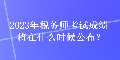 2023年税务师考试成绩将在什么时候公布？