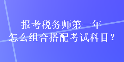 报考税务师第一年怎么组合搭配考试科目？