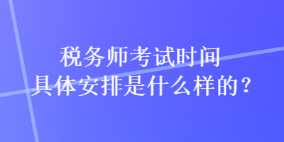 税务师考试时间具体安排是什么样的？