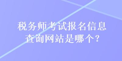 税务师考试报名信息查询网站是哪个？