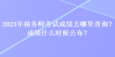 2023年税务师考试成绩去哪里查询？成绩什么时候公布？