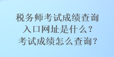 税务师考试成绩查询入口网址是什么？考试成绩怎么查询？