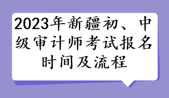 2023年新疆初、中级审计师考试报名时间及流程