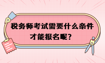 税务师考试需要什么条件才能报名呢？