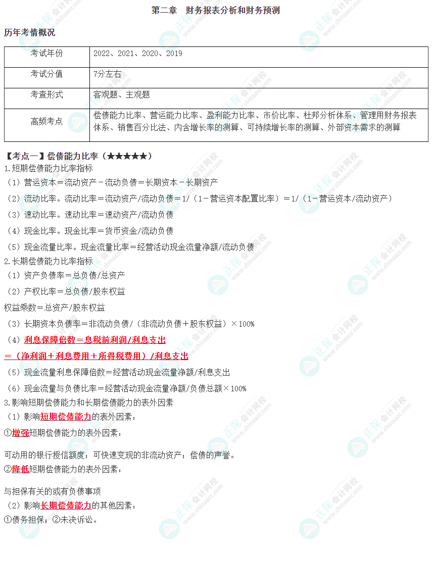 2023年注会《财管》高频考点