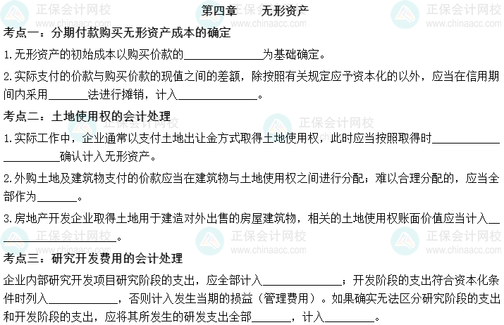 【默写本】2023中级会计实务填空记忆——第四章 无形资产