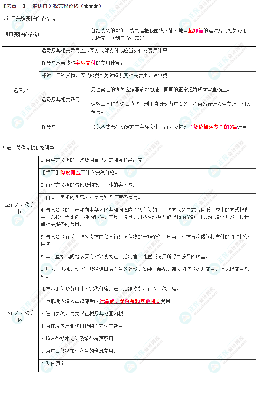 2023年注会《税法》高频考点