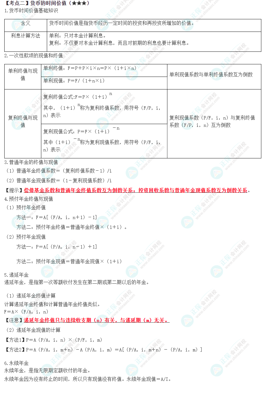 2023年注会《财管》高频考点