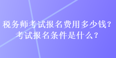 税务师考试报名费用多少钱？考试报名条件是什么？